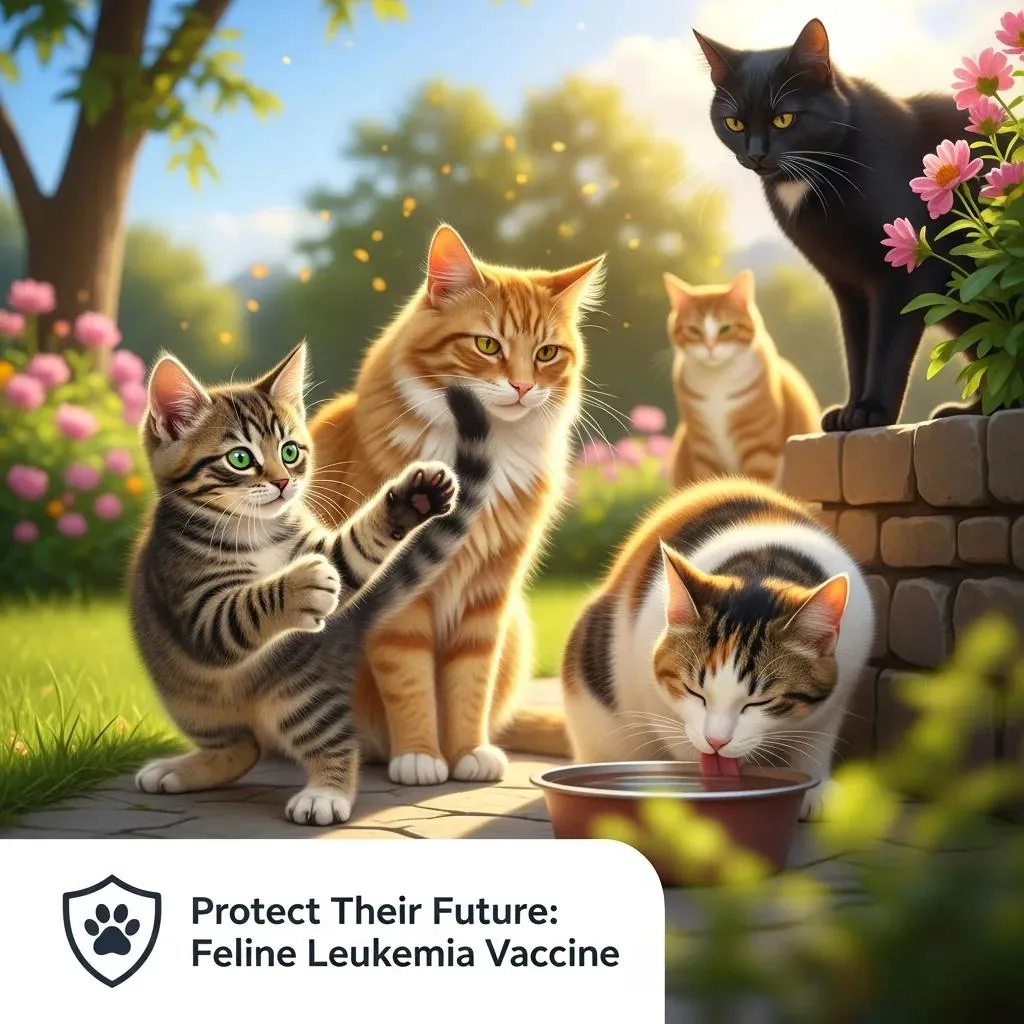 Kittens playing outdoors — FeLV vaccination protects against a serious viral disease
